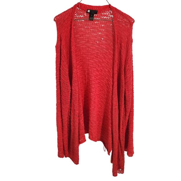 Carole Little Sleeveless Red Knit Cardigan Sweater Womens Size 2X - Picture 1 of 3